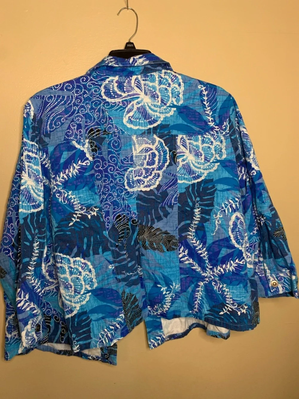 Ruby Rd. Multi-Blue Floral Patchwork Jean Jacket - Picture 4 of 4